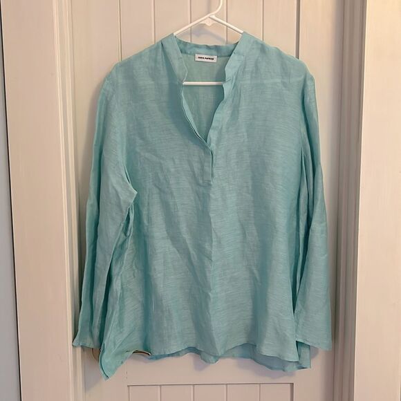 Organic by John Patrick 2 Piece Set Tunic Wide Leg Pant, 10, Turquoise - Picture 2 of 16